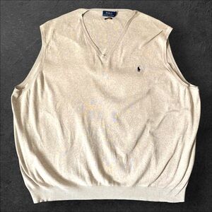 Polo by Ralph Lauren Men's V-Neck Sweater Vest in Cream